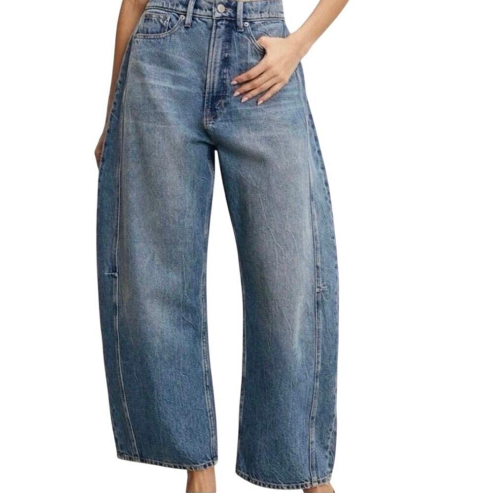 NWT Good American Extreme Barrel Jeans Indigo 966 Denim 14/32 Baggy JNCO Loose - Picture 1 of 12